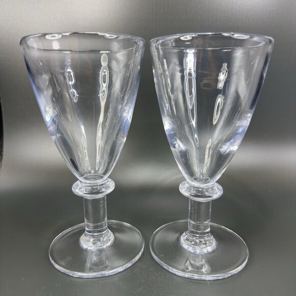 Simon Pearce Cavendish Clear Hand Blown Heavy Glasses Cups Goblets Stemware Set2 - Picture 1 of 16